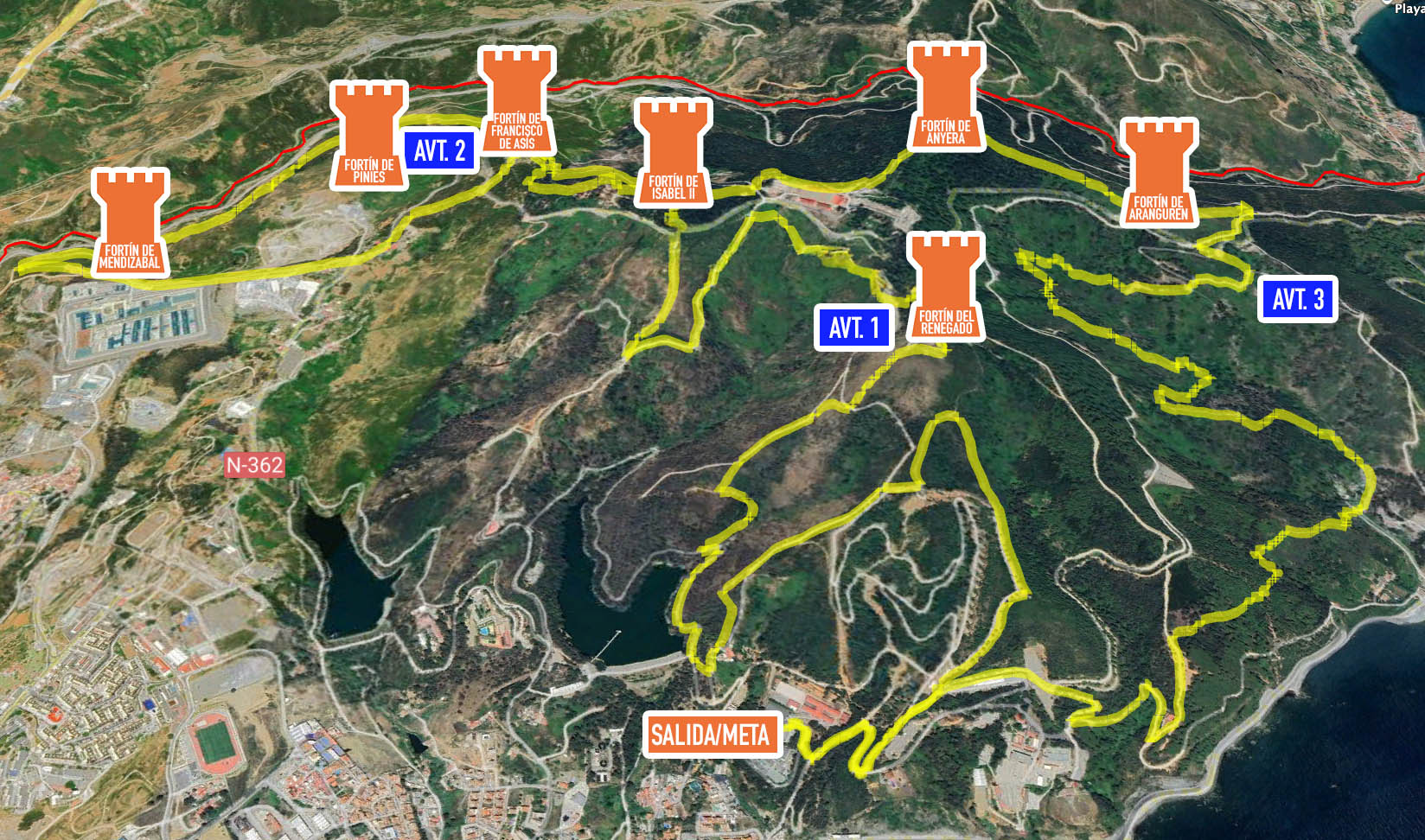 Recorrido Trail Los Fuertes 21k